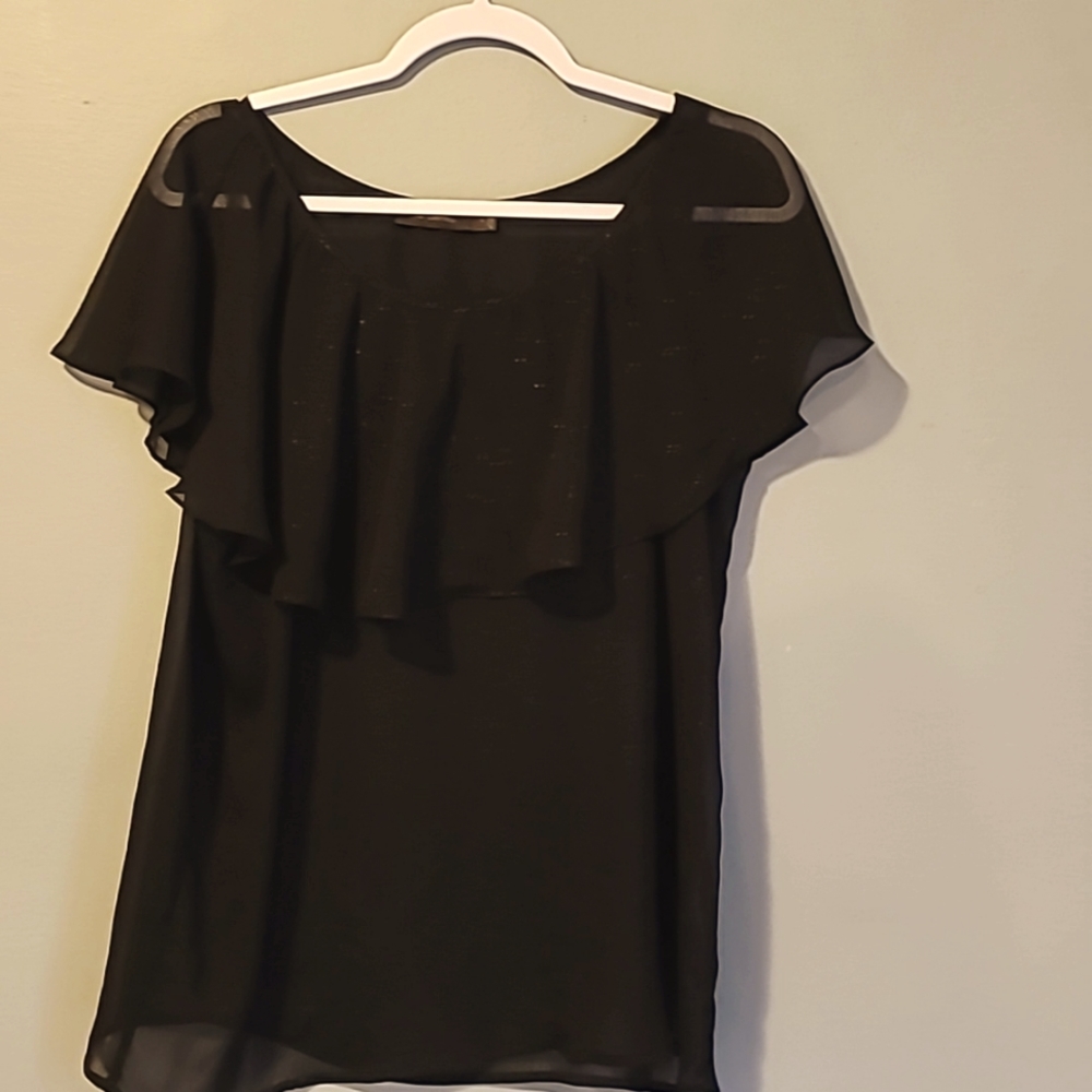 The limited sheer black/gold specs blouse